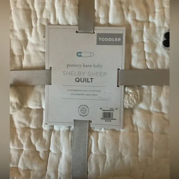 POTTERY BARN BABY TODDLER SHELBY SHEEP QUILT NWT - Picture 3 of 5